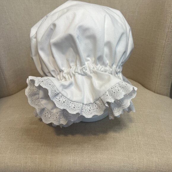 Victorian Mob Cap|Victorian Style Maid Cap|White Vintage Night Cap|Historical - Picture 5 of 5